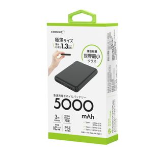 HIDISC 世界最小クラス 急速充電モバイルバッテリー HD3-MBTC5000BK ブラック